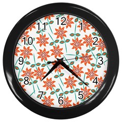 Bloom Blossom Botanical Wall Clock (black)