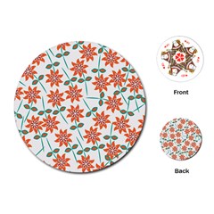 Bloom Blossom Botanical Playing Cards Single Design (round)