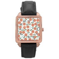 Bloom Blossom Botanical Rose Gold Leather Watch 