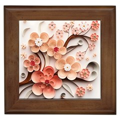 Sakura Flowers Flower Pink Blossom Spring Framed Tile