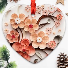 Sakura Flowers Flower Pink Blossom Spring Ornament (heart)