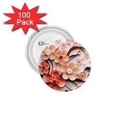 Sakura Flowers Flower Pink Blossom Spring 1.75  Buttons (100 pack) 