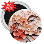 Sakura Flowers Flower Pink Blossom Spring 3  Magnets (100 pack) Front