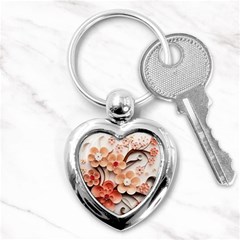 Sakura Flowers Flower Pink Blossom Spring Key Chain (heart) by Jancukart