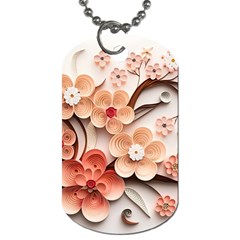 Sakura Flowers Flower Pink Blossom Spring Dog Tag (one Side)