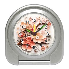 Sakura Flowers Flower Pink Blossom Spring Travel Alarm Clock