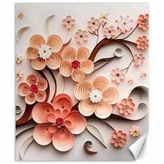 Sakura Flowers Flower Pink Blossom Spring Canvas 8  X 10 