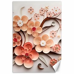 Sakura Flowers Flower Pink Blossom Spring Canvas 12  x 18 