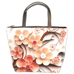 Sakura Flowers Flower Pink Blossom Spring Bucket Bag