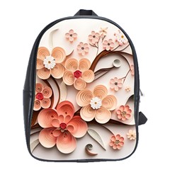 Sakura Flowers Flower Pink Blossom Spring School Bag (large)