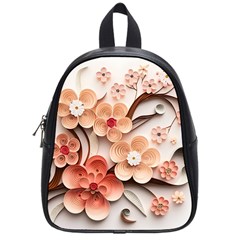 Sakura Flowers Flower Pink Blossom Spring School Bag (small)