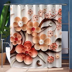 Sakura Flowers Flower Pink Blossom Spring Shower Curtain 60  x 72  (Medium) 