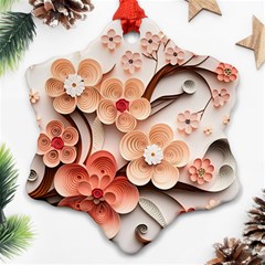 Sakura Flowers Flower Pink Blossom Spring Ornament (snowflake)