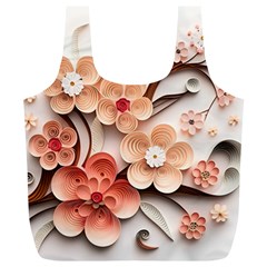 Sakura Flowers Flower Pink Blossom Spring Full Print Recycle Bag (XL)