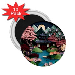 Japanese Garden Flowers Landscape 2 25  Magnets (10 Pack)  by Jancukart