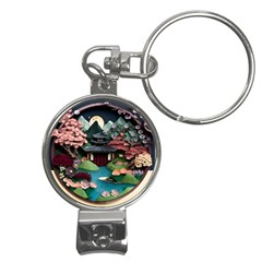 Japanese Garden Flowers Landscape Nail Clippers Key Chain by Jancukart