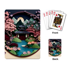 Japanese Garden Flowers Landscape Playing Cards Single Design (rectangle)