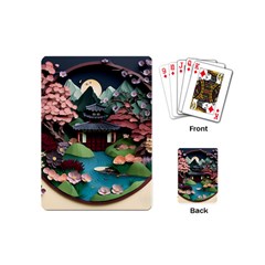 Japanese Garden Flowers Landscape Playing Cards Single Design (mini)