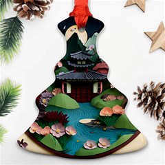 Japanese Garden Flowers Landscape Christmas Tree Ornament (two Sides)