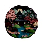 Japanese Garden Flowers Landscape Standard 15  Premium Round Cushions Front