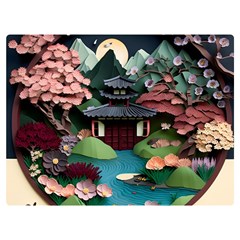 Japanese Garden Flowers Landscape Premium Plush Fleece Blanket (extra Small)