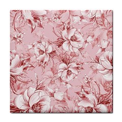 Flower Flowers Floral Flora Naturee Pink Pattern Tile Coaster