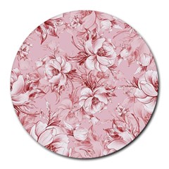 Flower Flowers Floral Flora Naturee Pink Pattern Round Mousepad