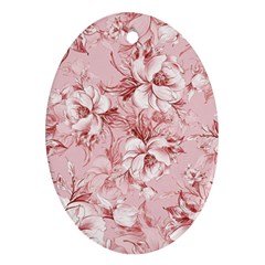 Flower Flowers Floral Flora Naturee Pink Pattern Ornament (Oval)