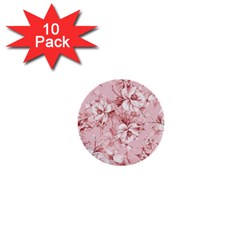 Flower Flowers Floral Flora Naturee Pink Pattern 1  Mini Buttons (10 pack) 