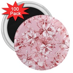 Flower Flowers Floral Flora Naturee Pink Pattern 3  Magnets (100 pack)