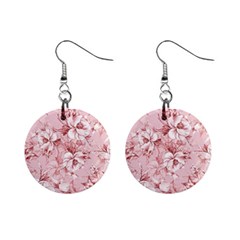 Flower Flowers Floral Flora Naturee Pink Pattern Mini Button Earrings