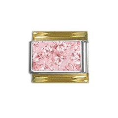 Flower Flowers Floral Flora Naturee Pink Pattern Gold Trim Italian Charm (9mm)