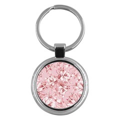 Flower Flowers Floral Flora Naturee Pink Pattern Key Chain (Round)