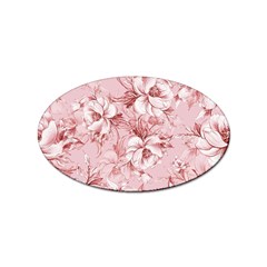 Flower Flowers Floral Flora Naturee Pink Pattern Sticker (Oval)