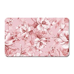 Flower Flowers Floral Flora Naturee Pink Pattern Magnet (Rectangular)