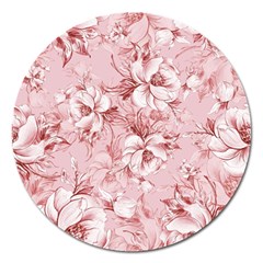 Flower Flowers Floral Flora Naturee Pink Pattern Magnet 5  (Round)