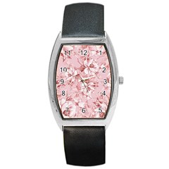 Flower Flowers Floral Flora Naturee Pink Pattern Barrel Style Metal Watch