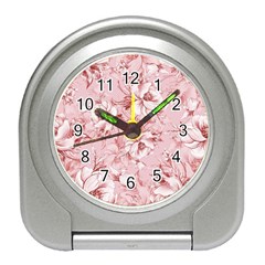 Flower Flowers Floral Flora Naturee Pink Pattern Travel Alarm Clock