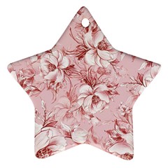 Flower Flowers Floral Flora Naturee Pink Pattern Star Ornament (Two Sides)