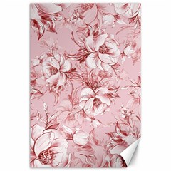 Flower Flowers Floral Flora Naturee Pink Pattern Canvas 24  x 36 