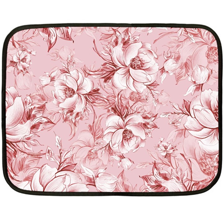 Flower Flowers Floral Flora Naturee Pink Pattern Two Sides Fleece Blanket (Mini)