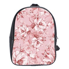 Flower Flowers Floral Flora Naturee Pink Pattern School Bag (Large)