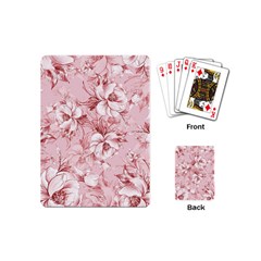 Flower Flowers Floral Flora Naturee Pink Pattern Playing Cards Single Design (Mini)