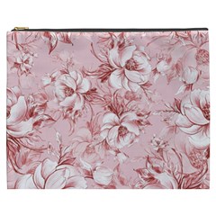 Flower Flowers Floral Flora Naturee Pink Pattern Cosmetic Bag (XXXL)