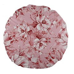 Flower Flowers Floral Flora Naturee Pink Pattern Large 18  Premium Round Cushions