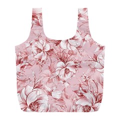 Flower Flowers Floral Flora Naturee Pink Pattern Full Print Recycle Bag (L)