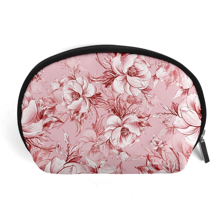 Flower Flowers Floral Flora Naturee Pink Pattern Accessory Pouch (Large)