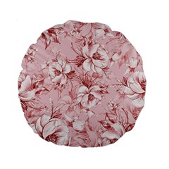 Flower Flowers Floral Flora Naturee Pink Pattern Standard 15  Premium Flano Round Cushions