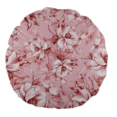 Flower Flowers Floral Flora Naturee Pink Pattern Large 18  Premium Flano Round Cushions