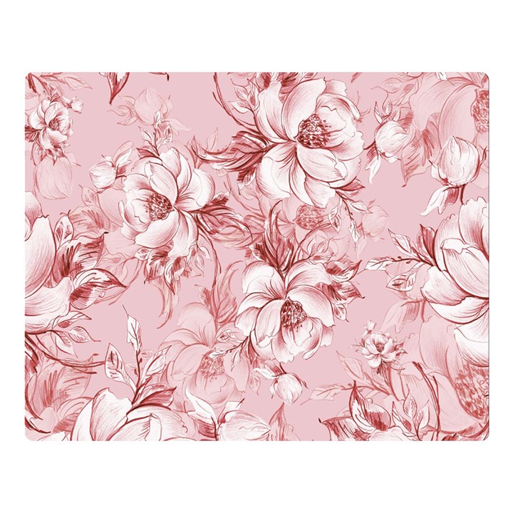 Flower Flowers Floral Flora Naturee Pink Pattern Two Sides Premium Plush Fleece Blanket (Large)